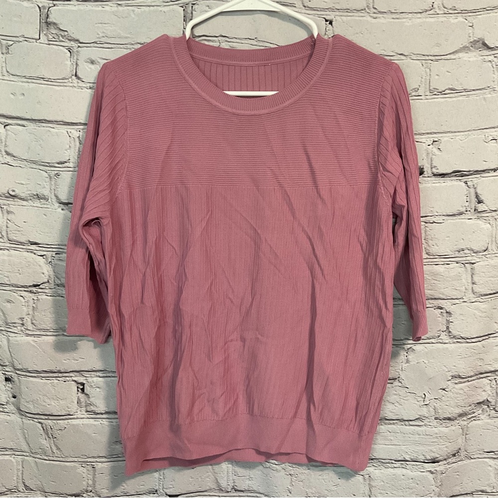 Pink Knit Ribbed Blouse - Picture 3 of 7
